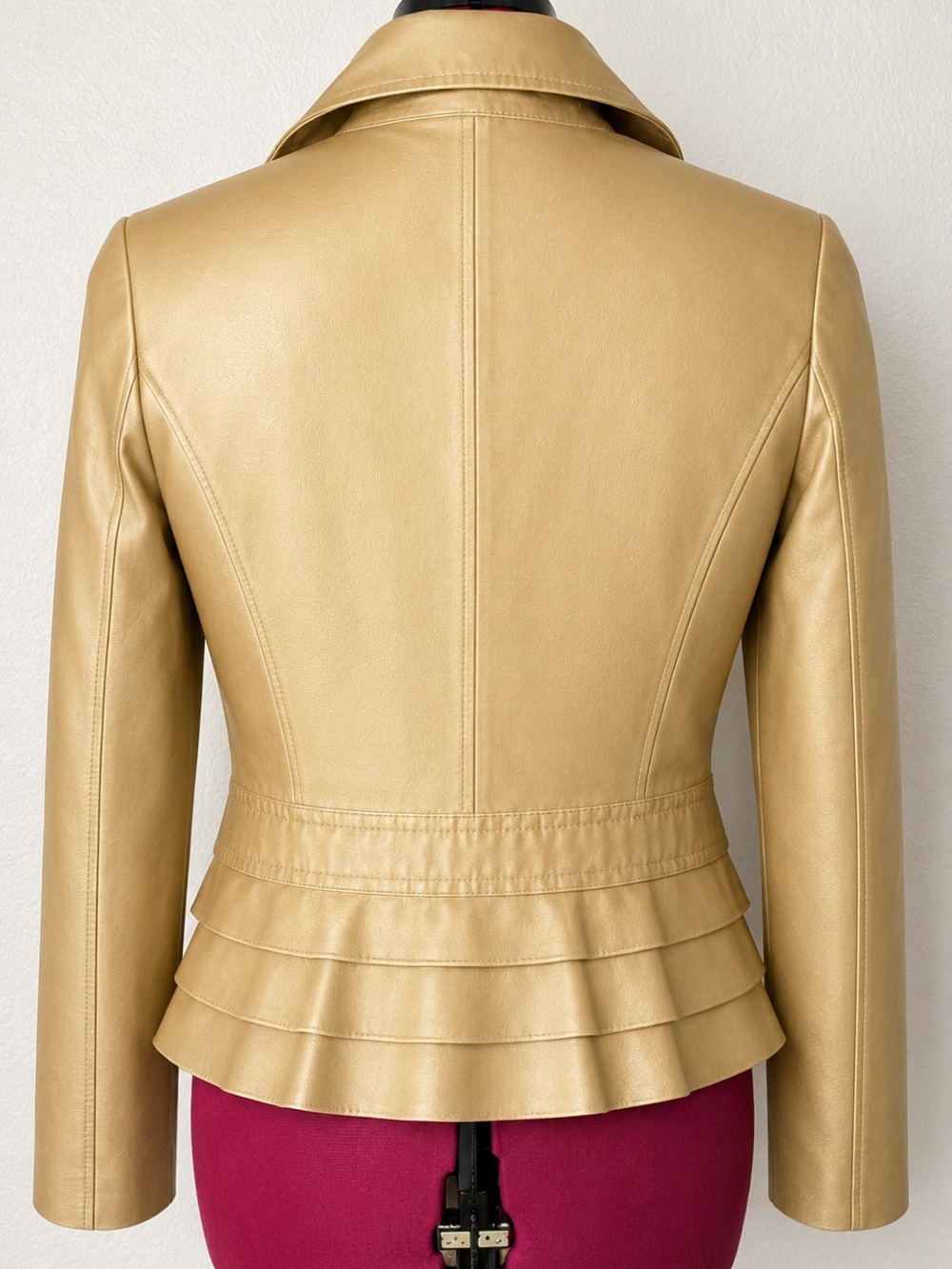 Valentino Gold Metallic Peplum Blazer - Picture 3 of 7